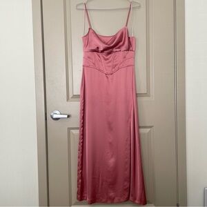 Zara Coral Satin Dress